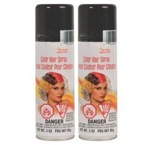 2 Rubie's Bright Color Hairspray Halloween Costume, Black 2 Oz. Each